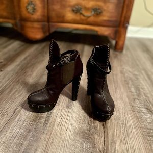 Baldan Brown Leather Ankle Boot Size 37